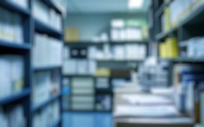Blurred,Background,Of,Organized,Office,Storage,Space,With,Neatly,Arranged
